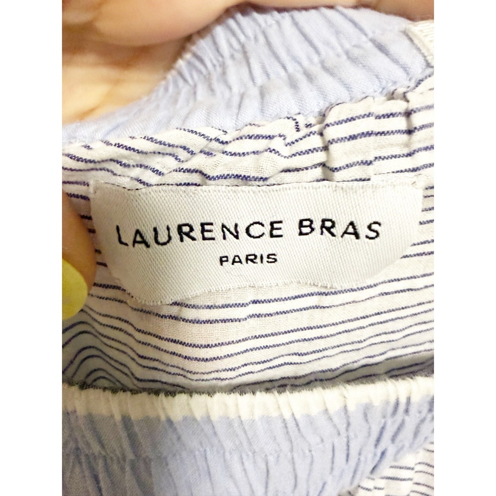 Laurence Bras Paris Striped Tiered Maxi Dress Tie Shoulder Ruffle Trim Size 0 - Picture 6 of 7